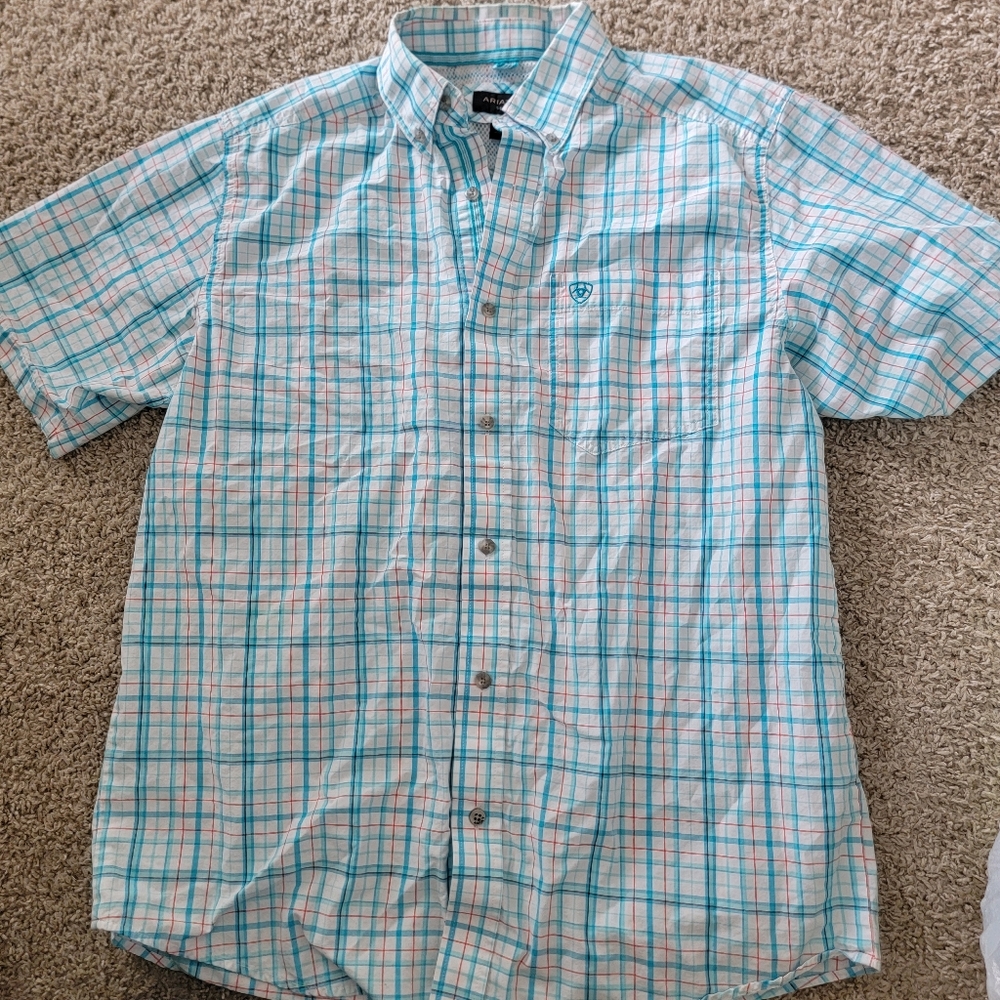 Mens ariat short sleeve button up